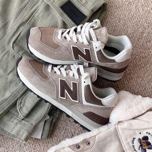 New Balance 574 Men Athletic Sneakers 10.5 U574KL2 Neutral Colors Tan Brown